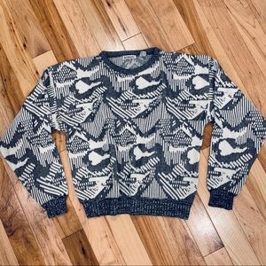 KOMAN Vintage 80s Geometric Oversized Dad Sweater